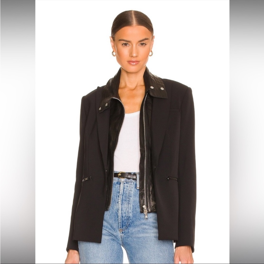 VERONICA BEARD leather moto Dickey